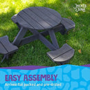 Jack & June Circular Cedar Picnic Table – 100% Cedar Wood – Weather Resistant – Perfect for Outdoor Dining and Entertaining by GreenHaven Gardens