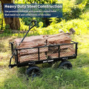 BILT HARD 400 lbs 10" Flat Free Tires Steel Garden Cart with 180° Rotating Handle and Removable Sides, 4 Cu.Ft Capacity Utility Heavy Duty Garden Carts and Wagons by GreenHaven Gardens