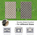 OLANLY Reversible Outdoor Rug 5x8 ft Clearance, Waterproof Outdoor Plastic Straw Rug with Interlacing Pattern, RV Mat for Patio, Camping, Balcony, Deck, Backyard, Black & Beige by CozyNest Decor