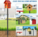 Ottsuls Bird Feeder Pole, 76 Inch Heavy Duty Bird House Pole Kit for Outdoors, with Wooden Board, 5-Prong Base Feeding Station for Wild Birds Watching, Adjustable Feeder Stand (House Not Included) by GreenHaven Gardens