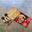 Gertmenian Disney Mouse Doormat Rug Retro Front Door Coir Mat Welcome Home Indoor Outdoor Entryway Carpet, 2-Pack 20x34, Mickey Happy Holidays/Snowflakes by CozyNest Decor