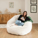 Big Joe Cloudberry Foam-Filled Structured Bean Bag Chair, Icing Teddy Boucle by CozyNest Decor