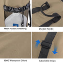 BALEINE 150L Laundry Bag Backpack, 900D Oxford Fabric Large Travel Laundry Bags with Shoulder Straps and 2 Mesh Pockets for College Dorm, Apartment, Laundromat (Khaki, 150L) by TinyTreasures Baby Boutique