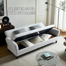 Convertible Futon Sofa Bed, 80.7" Adjustable Sleeper Sofa with Storage, 3-Seater Couch, 5-Position Reclining Back, 7" Thick Cushion, Twin Size Sofa for Small Spaces, Living Room, Bedroom, Dorm, Office by CozyNest Decor