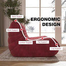 Big Bean Bag Chairs for Adults, 3 Seater Large Bean Bag Sofa, Fireside Chair Lazy Sofa Chair with High Density Comfortable Foam, Modern Bean Bag for Living Room, Bedroom, Office (Red) by CozyNest Decor