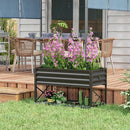 Outsunny Raised Garden Bed with Galvanized Steel Frame, Storage Shelf and Bed Liner, Elevated Planter Box with Legs for Vegetables, Flowers, Herbs, Black by GreenHaven Gardens