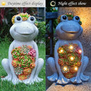 Large Frog Solar Garden Outdoor Statues with Succulent and 8 LED Lights,Outside Solar Frog Art Decor for Lawn,Yard, Balcony Ornament by CozyNest Decor