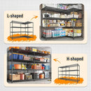 REIBII 81.5''W Storage Shelves 3680LBS Garage Shelving Heavy Duty 4 Tier Metal Shelving Unit Adjustable Wire Shelf and Storage Pantry Shelves for Kitchen Garage, 81.5Wx23.62Dx70.86H，Black, 2PCS