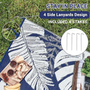 GAOMON Waterproof Plastic Straw Rug 9x12 Outdoor Patio Rugs, Reversible Modern Camping Mat with Bag & Stakes, UV Resistant & Easy to Clean Outdoor Carpet for RV, Deck, Balcony, Blue by CozyNest Decor