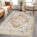 Lahome Boho Washable Living Room Area Rug 3x5 Throw Non-Slip Rugs for Bedroom Aesthetic Lightweight Thin Entry Rug Kitchen Rugs Oriental Distressed Print Capet for Office Bathroom Laundry Room by TinyTreasures Baby Boutique