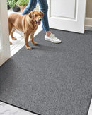 LUMI Indoor Door Mat 36"x56", Ultra Thin Low Profile Non-Slip Doormat for Home Entrance, Absorbent & Stain-Resistant Welcome Mats, Washable Entryway Mat for Front Door, Patio, Porch, Grey by CozyNest Decor