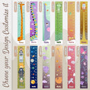 Personalized Kids Growth Chart - 12 Designs, 13oz Vinyl Height Measurement ft. cm, inches Chart for Toddlers - Ruler for Kids by TinyTreasures Baby Boutique