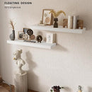 Floating Wood Shelves for Wall 36 Inches x 8”x 1.4” Shelf Floating Home Decor, Heavy Duty Shelf Hold 80 lbs, Wall Shelves for Bathroom Living Room Kitchen Bedroom Office - Set of 2 White by CozyNest Decor