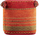 Mark&Day Pouf Ottoman, Hinterbruhl Global Burnt Orange Cube Pouf Foot Rest for Living Room, Bedroom and Boho Home Decor (18"x18"x18") by CozyNest Decor