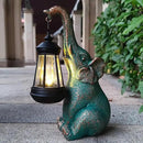 Elephant Garden Statue Outdoor Décor with Solar Lights Lantern,Elephant Solar Light Figurines Outside Decorations for Yard，Lawn Patio, Balcony, Unique Housewarming Gifts by CozyNest Decor
