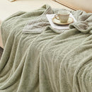 EMME Muslin and Fleece Queen Blanket Reversible - 80"*90" Sage Green Soft Warm Throw Blankets for Couch Bed Picnic Travel Bed by CozyNest Decor