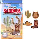 BioSwiss Bandages, Cowboy Shaped Self Adhesive Bandage, Latex Free Wound Care, Fun First Aid Kit Supplies for Kids and Adults, 50 Count by TinyTreasures Baby Boutique