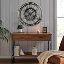 CLXEAST 21 Inch Large Moving Gear Wall Clock,Industrial Steampunk Decor,Decorative Wall Clock for Modern Farmhouse Living Room Decor,Gunmetal Silver Finish by CozyNest Decor