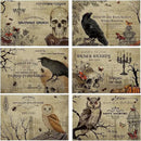 Umigy 6 Pcs Halloween Placemats 12"x18" Gothic Bat Placemats Kitchen Decoration Washable Witch Place Mats Rectangle Skull Table Mats for Halloween Dining Table Accessories(Poster Style) by CozyNest Decor