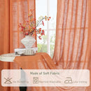 LAMIT Burnt Orange Sheer Linen Curtains, 84 inch Light Filtering Semi Sheer Panels Bronze Grommet Farmhouse Rust Drapes for Living Room/Bedroom, 2 Panels, 52 x 84 Inch by CozyNest Decor