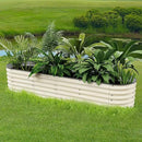 Raised Garden Beds 8 X 2 X 1.4Ft, Galvanized Raised Garden Beds Outdoor Planter Box for Vegetables, Gardening, Flowers, Fruits etc (Ivory) by GreenHaven Gardens