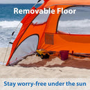 Beach Tent Pop Up Beach Sun Shade Tent with UPF 50+ UV Protection, Removable Floor Zippered Privacy & Ventilation Sun Shelter Family 3 to 4 Person by TinyTreasures Baby Boutique