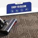 Mibao Front Door Mat Outside Entrance, Durable Outdoor Indoor Mat, Low Profile Heavy Duty Doormat, Non-Slip, Traps Dirt and Moisture, Easy Clean Patio Porch Entryway Mat, 24" x 36", Brown by CozyNest Decor