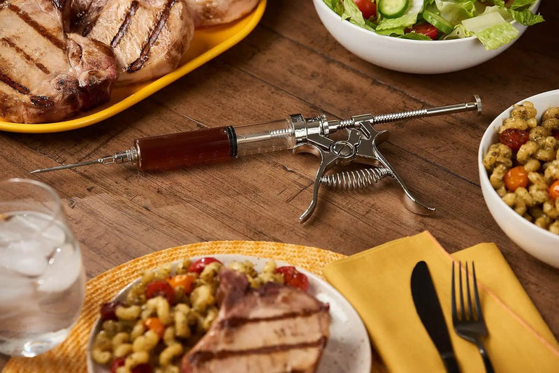 J&B Goods Professional Automatic BBQ Meat Marinade Injector Gun Kit with Case, 2 oz Large Capacity Barrel and 4 Commercial Grade Marinade Needles., photo 6 of 6