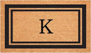 Calloway Mills 152962448 Black Border 24" x 48" Monogram Doormat (Letter K) by CozyNest Decor