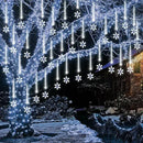 Enhon 2 Pack Meteor Shower Snowflake Lights Outdoor with Timer, Total 480 LED 12in 16 Tube Connectable Waterproof Meteor Rain Drop Christmas Light with Snowflake for Xmas Tree Roof Garden(Cool White) by GreenHaven Gardens