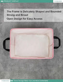 FANKANG Storage Bins, Nursery Hamper Canvas Laundry Basket Foldable with Waterproof PE Coating Large Storage Baskets for Kids Boys and Girls, Office, Bedroom, Clothes,Toys(Rec-pink cloud ） by TinyTreasures Baby Boutique