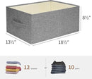 Linen Folding Storage Bins, 3 Pack Large Storage Baskets, Washable, Clothing Storage Bins with Handle, Closet Organizer for Storage Sweater,Sheets(dark grey, 18½"x13½"x8½") by CozyNest Decor