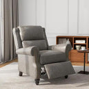 UIXE Pushback Recliner Chair, Faux Leather Armchair Push Back Accent Chair, Rivet Trim Club Chair Home Theater Overstuffed Single Sofa Reading Seat for Living Room, Gray by CozyNest Decor
