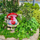Garden Pink Tiny Gnome Couple Statue with Red Heart Mushroom Funny Outdoor Resin Figurines Home Decorations Valentine’s Day Housewarming Ornament Gift by GreenHaven Gardens