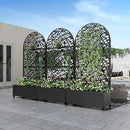Casaphoria Metal Raised Garden Bed with Trellis and Wheels, 72"x35"x16" Arched Planter Box for Climbing Plants, Vegetables & Vines, Features Drainage Holes and Privacy Screen (Black-Net) by GreenHaven Gardens