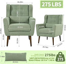 Modern Accent Chair, Upholstered Armchair with Pillow, Teddy Single Sofa Chair with Lounge Seat and Wood Legs Accent Chair for Living Room Bedroom Small Spaces by CozyNest Decor