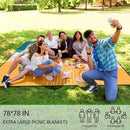 Picnic Blankets Waterproof Foldable, Extra Large 79"x79" Beach Blanket Waterproof Sandproof, 3-Layer Polyester Foldable Portable Outdoor Mat for Park, Camping, Travel, Grass Lawn- Afterglow Rainbow by TinyTreasures Baby Boutique