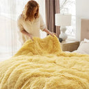 Bedsure GentleSoft Fluffy Yellow Blankets Queen Size for Bed, Thick Sherpa Faux Fur Fleece Fuzzy Plush Winter Warm Heavy Soft Full Queen Blankets, Bedroom Decor Yellow Cozy Gifts for Women Men, 90x90 by CozyNest Decor