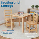 ECR4Kids Three Rung Ladderback Chair with Storage, 14in Seat Height, Classroom Seating, Honey, 2-Pack by CozyNest Decor