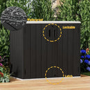 Large Outdoor Storage Box,Resin Sheds&Outdoor Storage Waterproof/Lockable,Outdoor Storage Cabinets for Balcony,Garage,Backyard (37Cu.ft-Black White) by GreenHaven Gardens