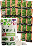 HOME GROWN 20 Herb Seeds for Planting 6,000+ Non-GMO Heirloom Seeds | Extra Large Variety Pack Herb Kit – Indoor Outdoor & Hydroponic | Culinary Seed Set | Grow Your Own Herbs | Gardening Gift by GreenHaven Gardens