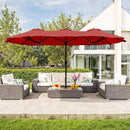 Vongrasig 15FT Large Patio Umbrella with Base Included, Outdoor Double sided Umbrellas with Crank Handle, Rectangle Table Umbrella for Pool Lawn Garden Market by GreenHaven Gardens