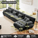Modern L-Shaped Couch, 4-Seater Cloud Couch, Oversized Loveseat Sectional Sofa, Chenille Fabric, Grey by CozyNest Decor