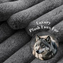Amélie Home Faux Fur Throw Blanket for Couch, Ultra Cozy Fuzzy Fluffy Fur Luxurious Soft Striped Plush Gift Blankets for Family Sofa Chair Bed Living Room Bedroom, 60"x80", Ionic Wolf Gray by CozyNest Decor