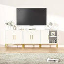 LYNSOM TV Stand for 85 Inch TV, Wood Entertainment Center with Storage Cabinet, TV Cabinet Black, Long Console Table for Living Room, Bedroom by CozyNest Decor