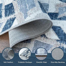 Modern Abstract Door Mat Indoor Entrance 2X3 Blue Rug Washable, Non-Slip Small Rugs for Entryway Bathroom Ultra-Thin, Throw Carpet for Kitchen Bedroom Nursery Kids Print Faux Wool by CozyNest Decor