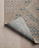 Loloi Amber Lewis Topanga Collection TOP-04 Natural/Aqua 7'-10" x 10' Indoor/Outdoor Area Rug by CozyNest Decor