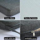 Chair Cushion for Dining Chairs with Ties 4 Pack Non Slip Memory Foam Kitchen Room Chair Pads for Outdoor Patio Furniture 17x16 Inch, Gray by CozyNest Decor