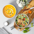 MALACASA Large Serving Bowls, 60 OZ (8'') Salad Bowls Set of 2, Ceramic Mixing Bowls for Kitchen, Serving Bowl for Soup, Pasta, Side Dishes and Entertaining, Marble Grey, Series REGULAR by CozyNest Decor