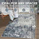 4x6 Area Rugs for Living Room Rug Washable: Modern Large Rug for Dining Room Bedroom Carpet Non Slip Low Pile 4 by 6 Indoor Abstract Nursery Home Office Blue Grey by TinyTreasures Baby Boutique